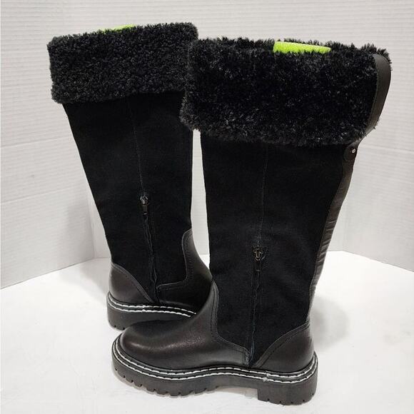 Splendid Antonia Sherpa trimmed black suede and leather boots Women's size 7 new - Picture 4 of 12